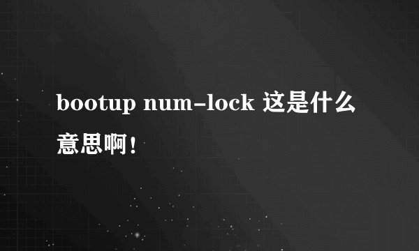 bootup num-lock 这是什么意思啊！