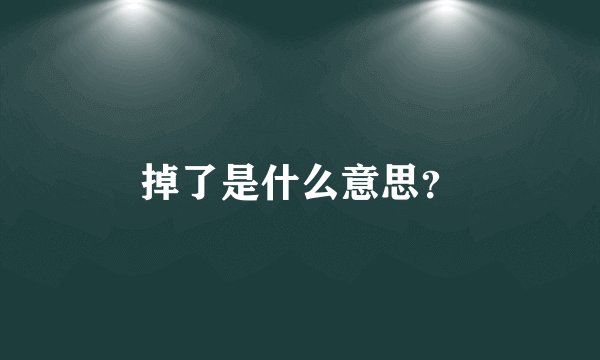 掉了是什么意思？