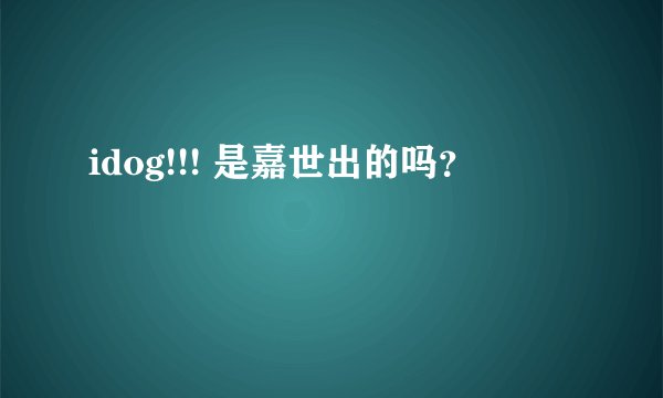idog!!! 是嘉世出的吗？