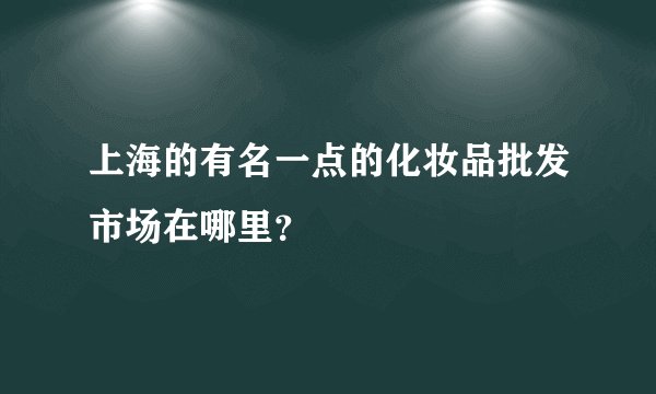 上海的有名一点的化妆品批发市场在哪里？