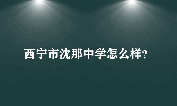 西宁市沈那中学怎么样？