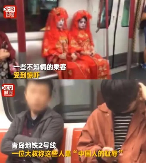 万圣节惊悚妆女孩：打扮诡异看着恐怖吓到大叔了