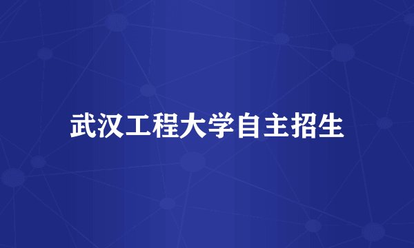 武汉工程大学自主招生