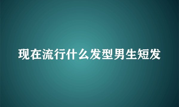 现在流行什么发型男生短发
