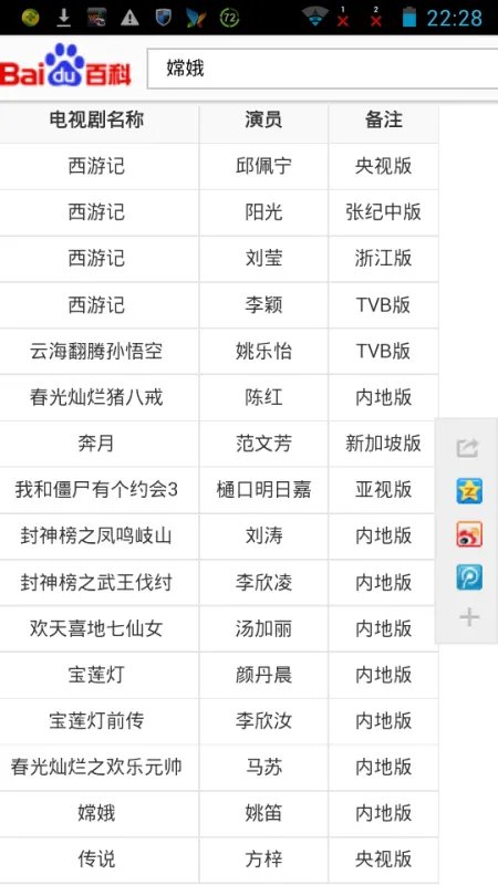 演嫦娥的电视剧有哪些