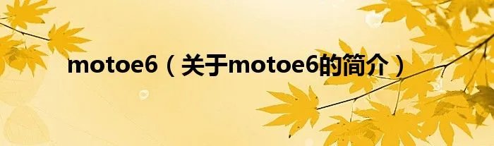 motoe6（关于motoe6的简介）