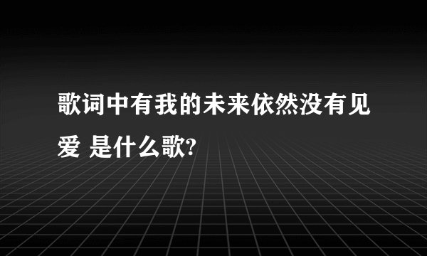 歌词中有我的未来依然没有见爱 是什么歌?