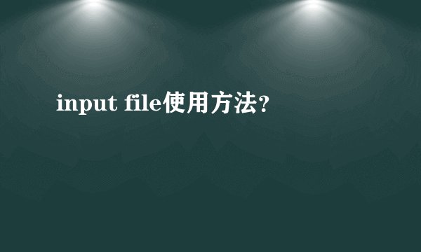 input file使用方法?