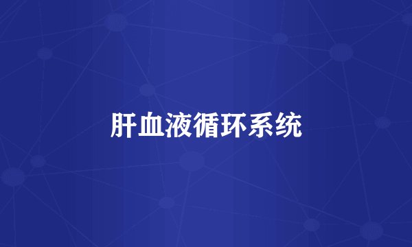 肝血液循环系统