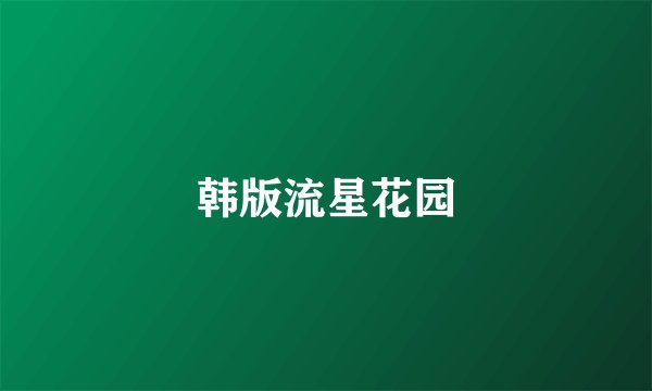 韩版流星花园