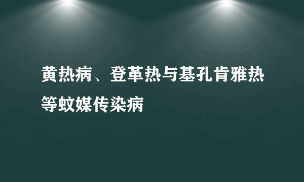 黄热病、登革热与基孔肯雅热等蚊媒传染病