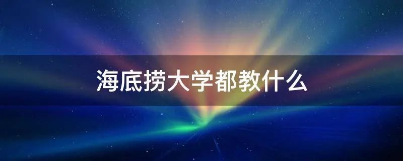 海底捞大学都教什么