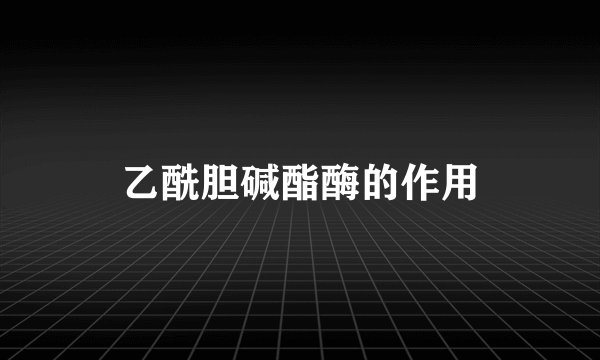 乙酰胆碱酯酶的作用