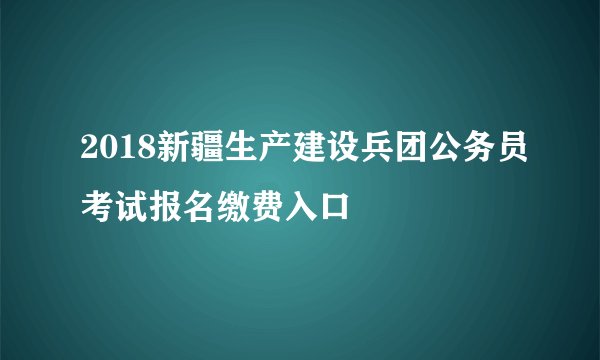 2018新疆生产建设兵团公务员考试报名缴费入口