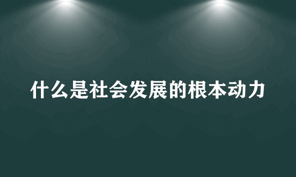 什么是社会发展的根本动力