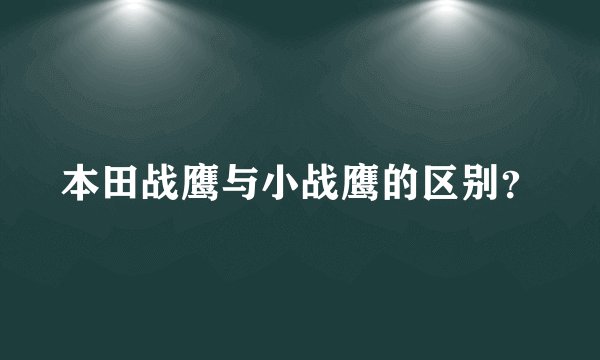 本田战鹰与小战鹰的区别？