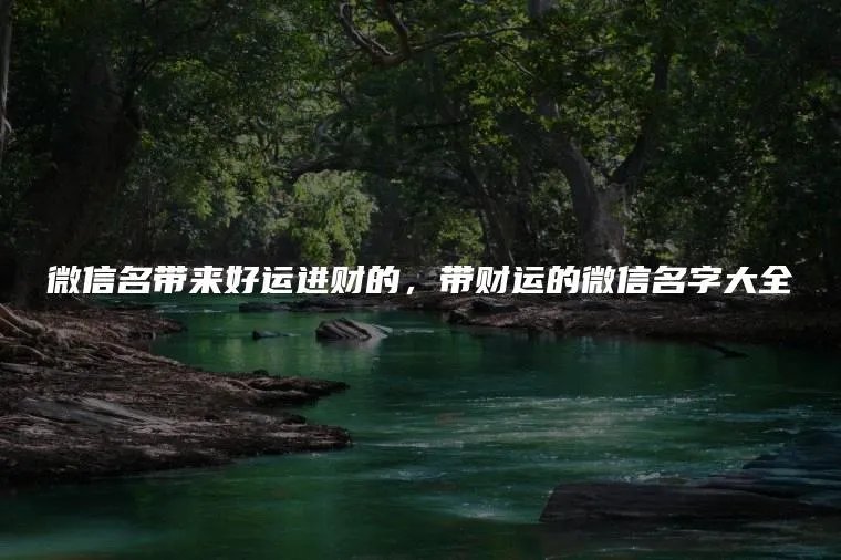 微信名带来好运进财的，带财运的微信名字大全