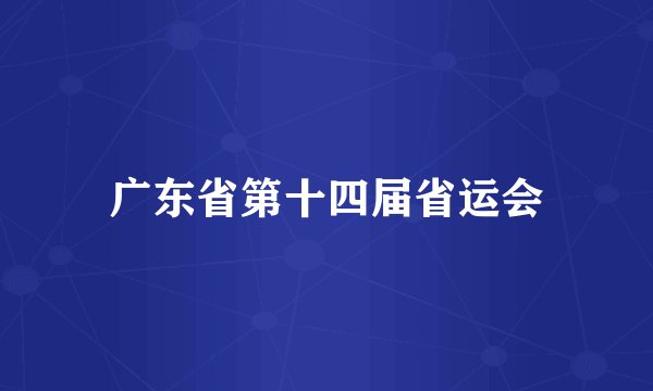广东省第十四届省运会