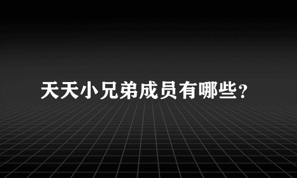 天天小兄弟成员有哪些？