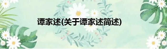 谭家述(关于谭家述简述)