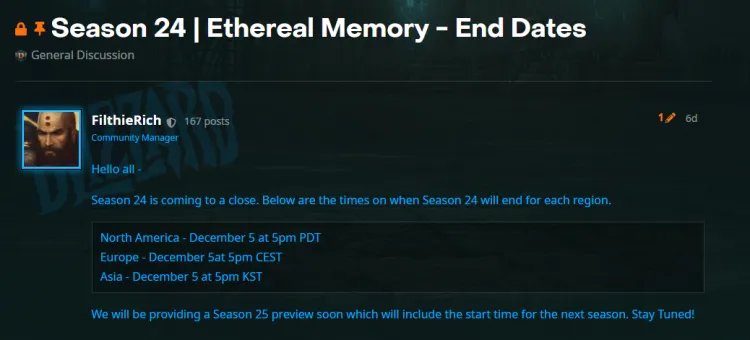 《暗黑破坏神三》25赛季更新时间