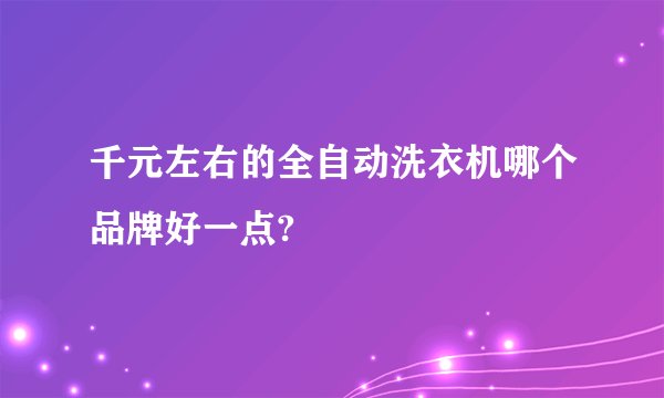 千元左右的全自动洗衣机哪个品牌好一点?