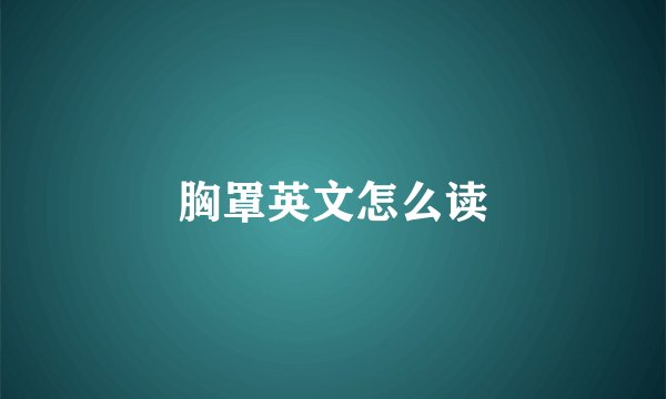 胸罩英文怎么读