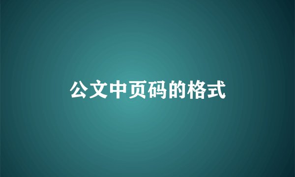 公文中页码的格式