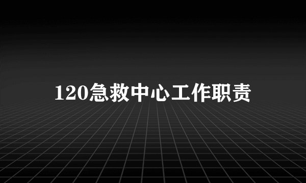 120急救中心工作职责
