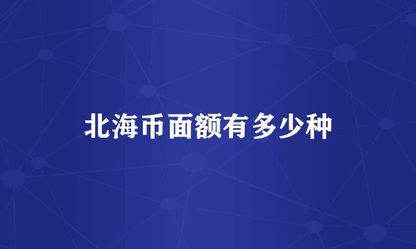北海币面额有多少种