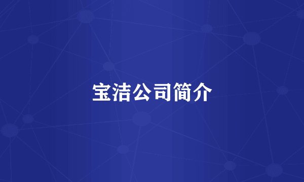 宝洁公司简介