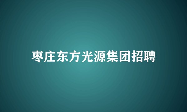 枣庄东方光源集团招聘