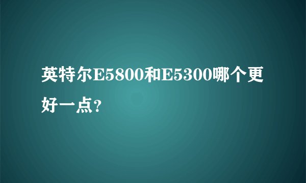 英特尔E5800和E5300哪个更好一点？