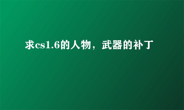 求cs1.6的人物，武器的补丁