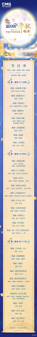 央视中秋晚会节目单 2022央视中秋晚会节目单官宣