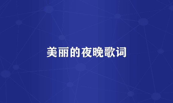 美丽的夜晚歌词