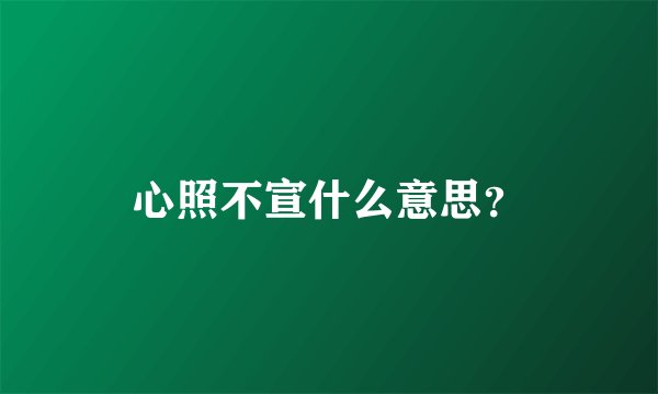 心照不宣什么意思？