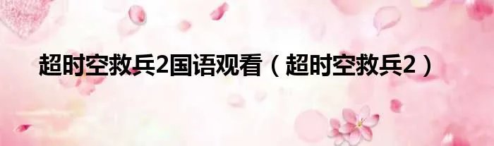 超时空救兵2国语观看（超时空救兵2）