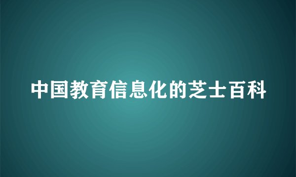 中国教育信息化的芝士百科
