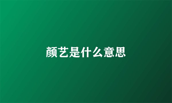 颜艺是什么意思