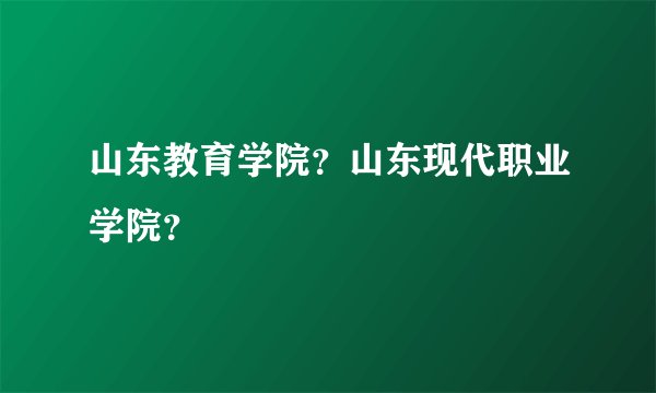 山东教育学院？山东现代职业学院？