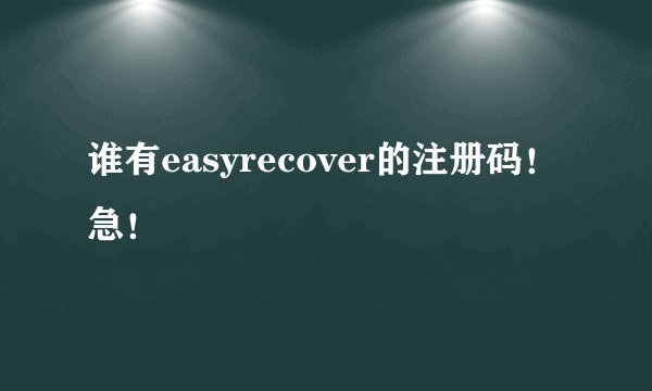 谁有easyrecover的注册码！急！