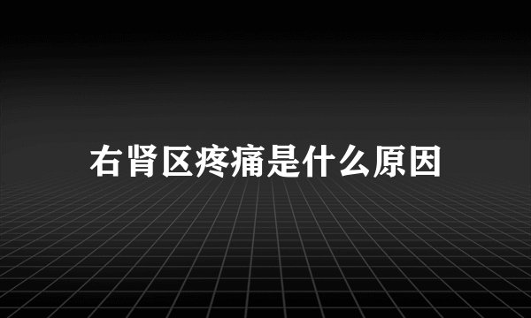 右肾区疼痛是什么原因