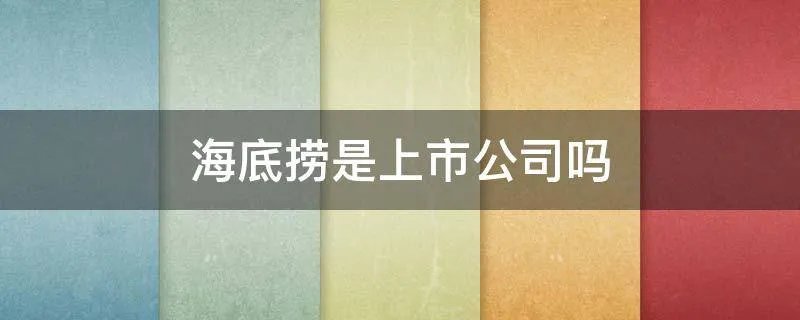 海底捞是上市公司吗