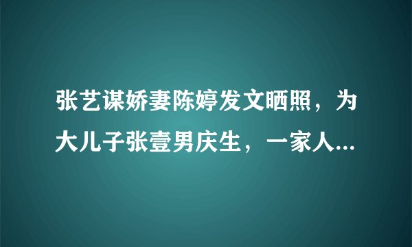张艺谋娇妻陈婷发文晒照，为大儿子张壹男庆生，一家人的状态如何？