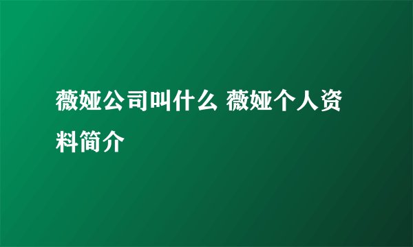 薇娅公司叫什么 薇娅个人资料简介