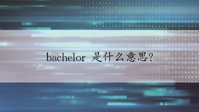 bachelor 是什么意思？