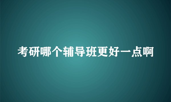 考研哪个辅导班更好一点啊