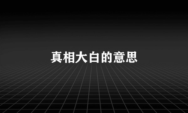 真相大白的意思