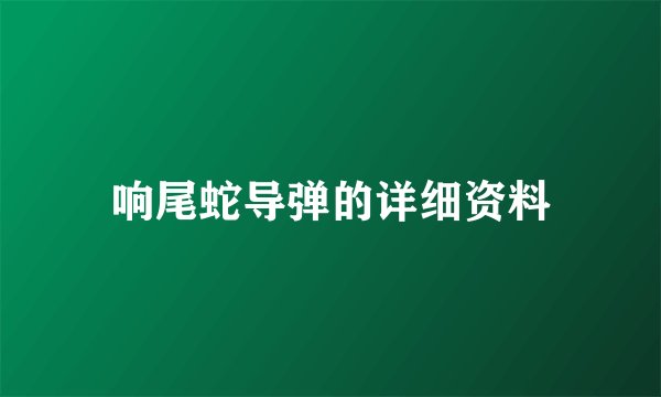 响尾蛇导弹的详细资料